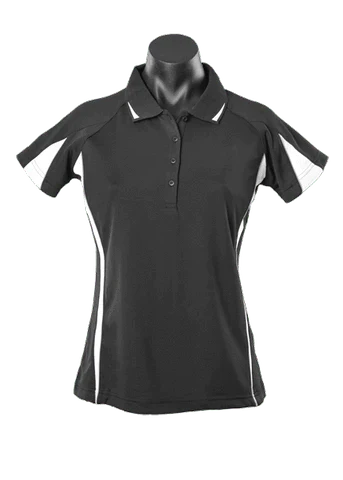 Aussie Pacific Eureka Ladies Polo Shirt 2304 Casual Wear Aussie Pacific Black/White/Ashe 8 